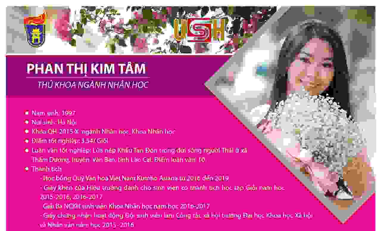 PHAN THỊ KIM TÂM - THỦ KHOA TỐT NGHIỆP NGÀNH NHÂN HỌC 2019