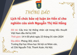 bet365 football
 lịch tổ chức bảo vệ luận án tiến sĩ cho nghiên cứu sinh Nguyễn Thị Hải Hằng