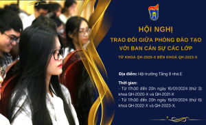 Hội nghị trao đổi giữa phòng Đào tạo với Ban cán sự các lớp từ khoá QH-2020-X đến khoá QH-2023-X