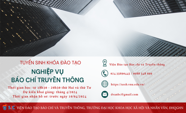 bet365 football
 tuyển sinh Khóa đào tạo “Nghiệp vụ Báo chí Truyền thông”