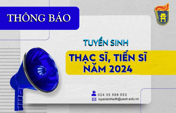 VNU-USSH: bet365 football
 Tuyển sinh trình độ thạc sĩ, tiến sĩ năm 2024