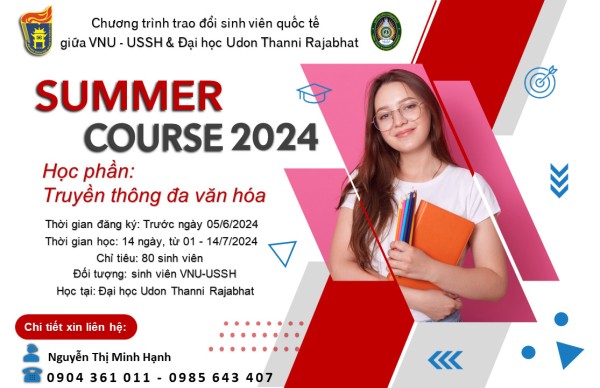 Chương trình trao đổi sinh viên quốc tế giữa VNU-USSH và Đại học Udon Thani Rajabhat, Thái Lan hè 2024