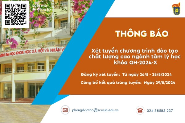 bet365 football
 xét tuyển  chương trình đào tạo chất lượng cao ngành tâm lý học khóa Qh-2024-X