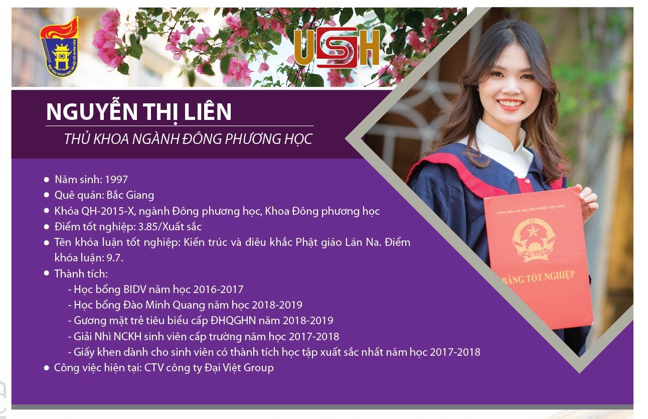 NGUYỄN THỊ LIÊN - THỦ KHOA TỐT NGHIỆP NGÀNH ĐÔNG PHƯƠNG HỌC 2019