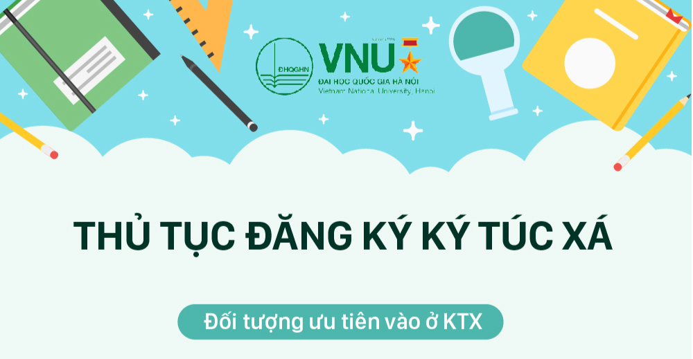 [Infographic] Thủ tục đăng ký nội trú tại các Ký túc xá ĐHQGHN